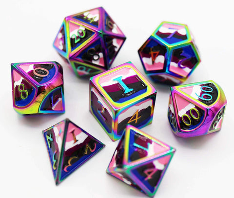 Gender Fluid Pride Metal Dice Set