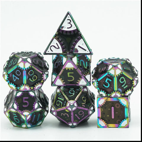 SteamPunk Dark Lord RPG Metal Dice Set