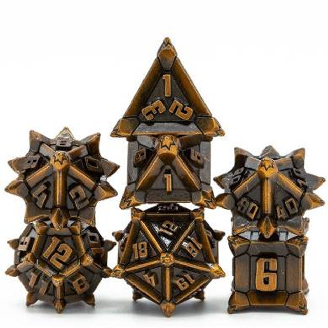 Golden Flail RPG Metal Dice Set