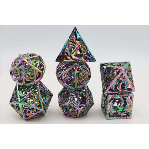 Bound Dragon: Mystic - Hollow Metal RPG Dice Set