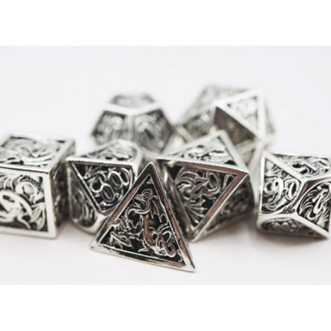 Hollow Steel Dragon RPG Metal Dice Set