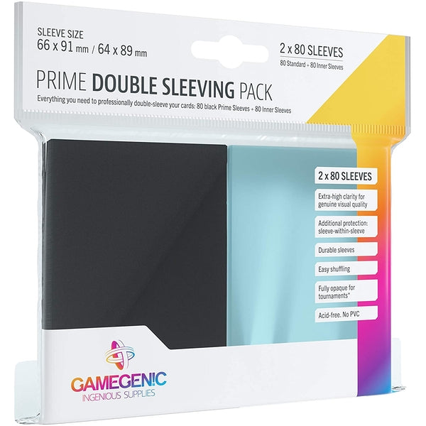 Gamegenic Card Sleeves Matte Double Sleeving Pack (2x80) Black / Clear