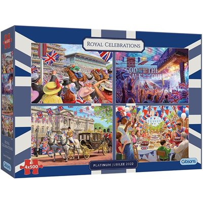 Gibsons Puzzle 500 piece Jubilee Royal Celebrations (4 puzzles)
