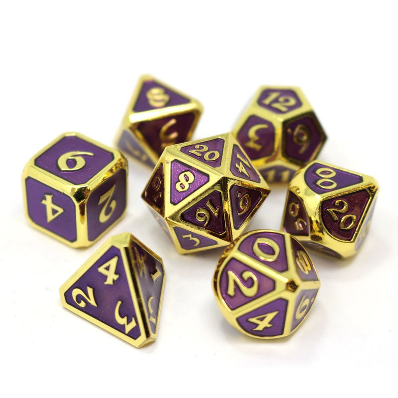 Die Hard Dice Gemstone Dice Set Gold Amethyst