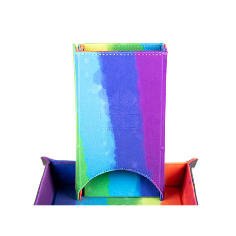 Fold Up Dice Tower - Rainbow