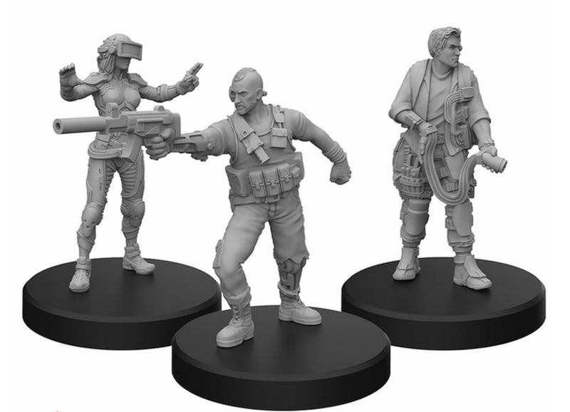 Cyberpunk Red Miniatures: Edgerunners A (Solo/Tech/Netrunner)