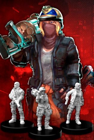 Cyberpunk Red Miniatures: Combat Zoners A (Heavies)