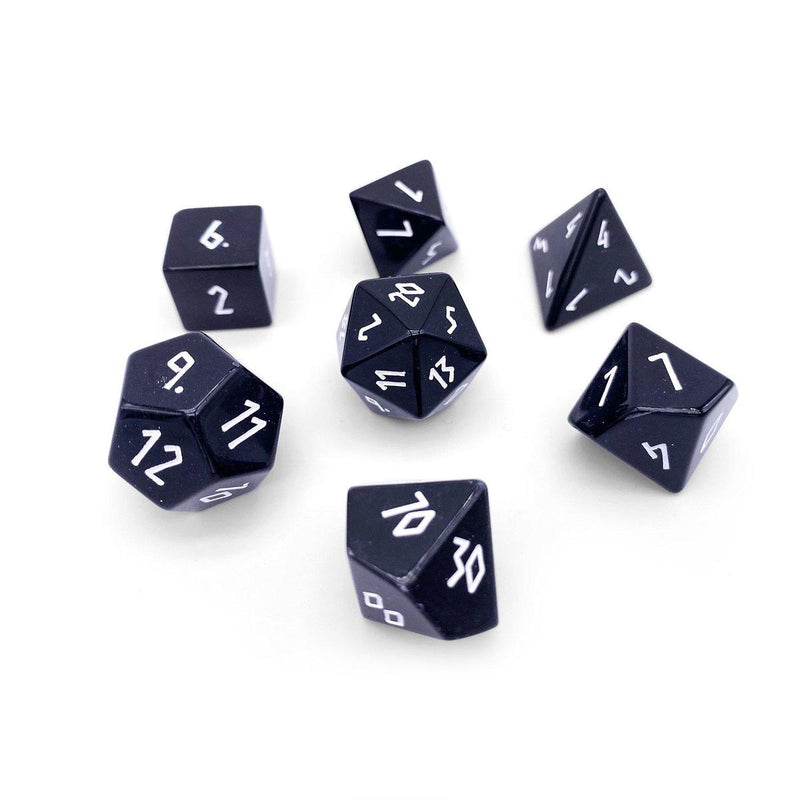 Norse Foundry Poly Dice Set Black Obsidian