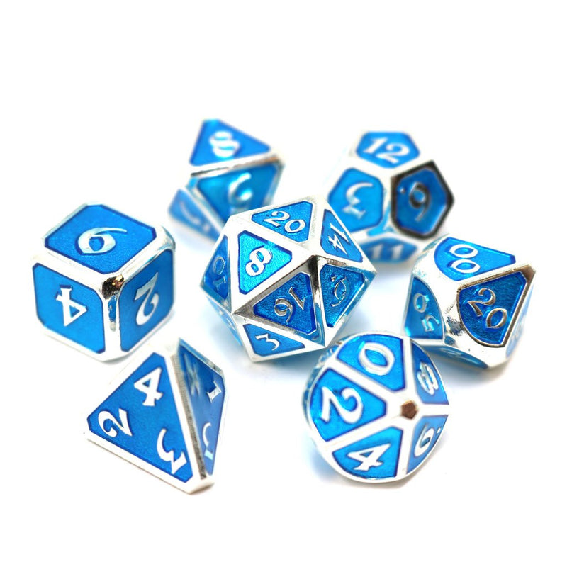 Die Hard Dice Mythica Dice Set - Platinum Aquamarine