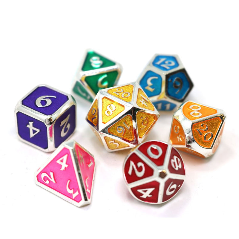 Die Hard Dice  Mythica Dice Set - Platinum Rainbow