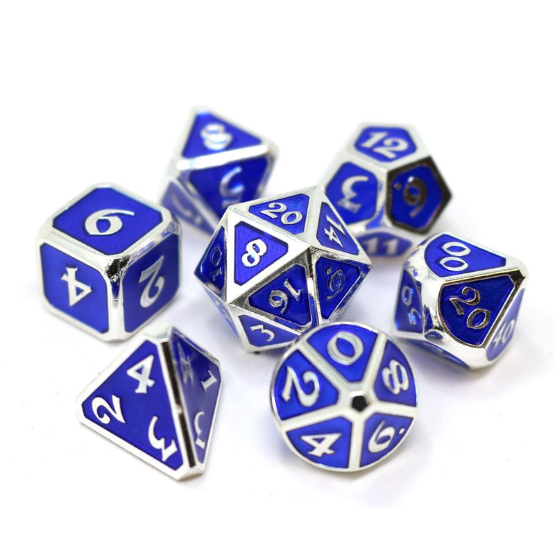 Die Hard Dice Gemstone Dice Set Silver Sapphire