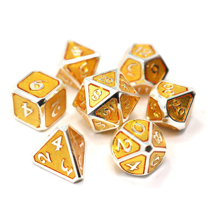 Die Hard Dice Gemstone Dice Set Silver Topaz