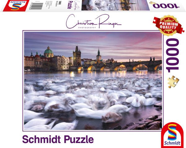 Schmidt Puzzle 1000 Prague: Swans