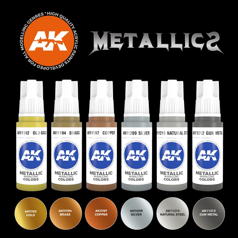 AK Interactive Paint Set Metallics