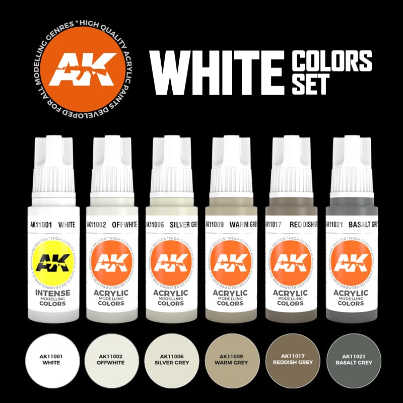 AK Interactive Paint Set White Colors
