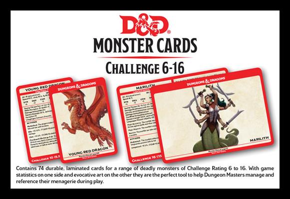 Dungeons and Dragons 5th Edition Monster Cards Challenge 6-16