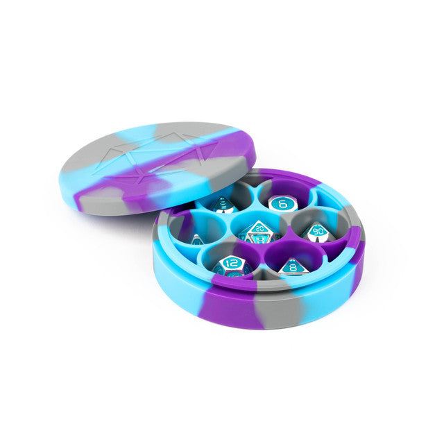 Silicone Round Dice Case - Purple/Gray/Light Blue