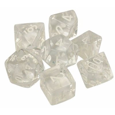 Chessex Poly Translucent Clear/white