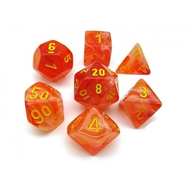 Chessex Poly Ghostly Glow Orange/yellow