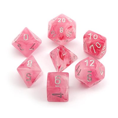 Chessex Poly Ghostly Glow Pink/silver
