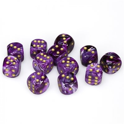 Chessex 12d6 Vortex Purple/gold