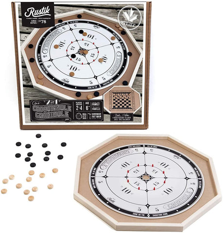 Crokinole Board 2 In 1 Rustik Brand Deluxe