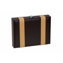 Backgammon 9" Brown/Tan Leatherette