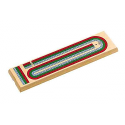 Crib Board 3-Track Coloured Wood with Plastic Pegs CH2424