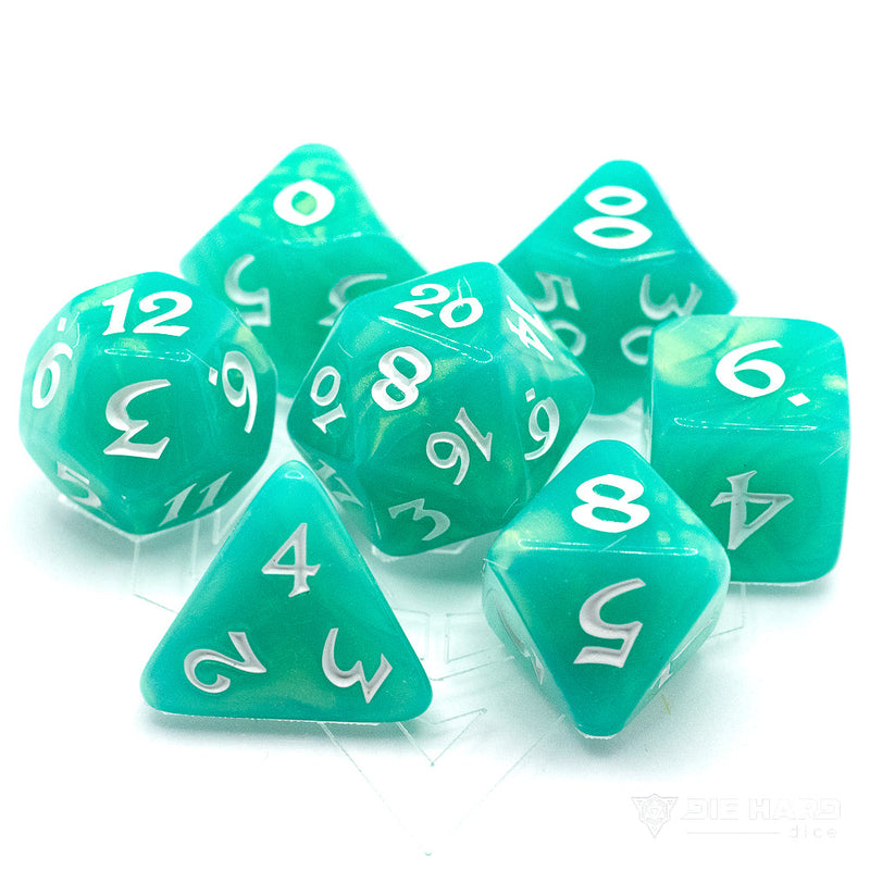 Die Hard Dice Set - Elessia Shady Vale with White