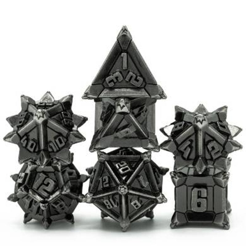 Silver Flail RPG Metal Dice Set