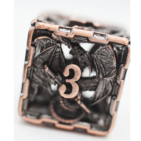 Copper Chained Dragon Hollow RPG Metal Dice Set