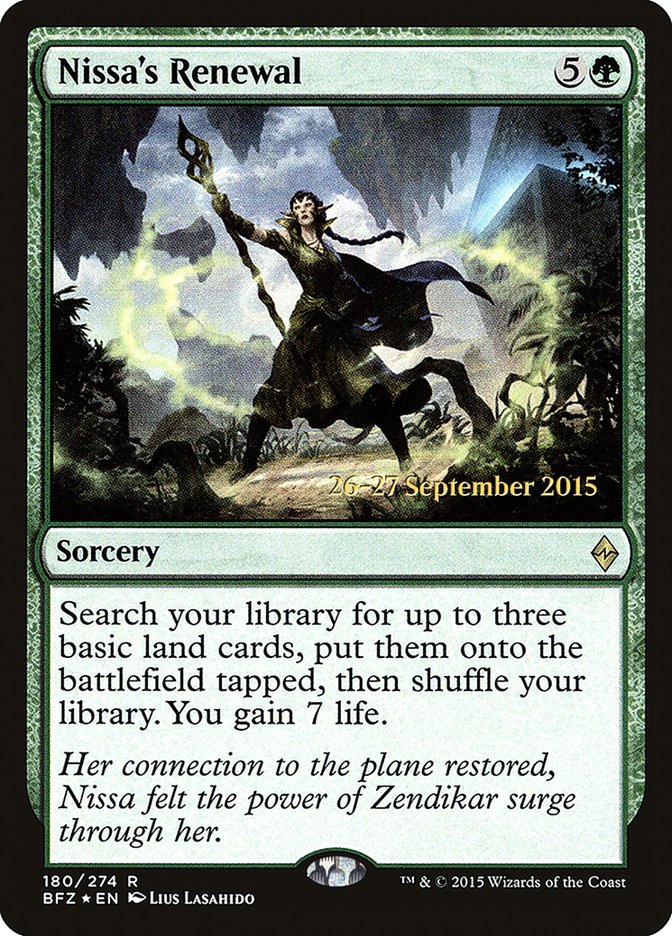 Nissa's Renewal [Battle for Zendikar Prerelease Promos]