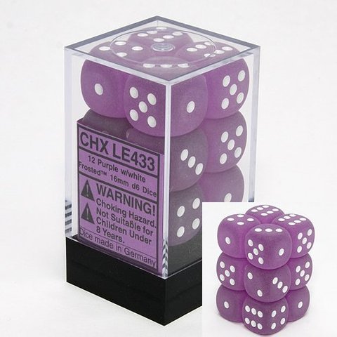 Chessex 12d6 Frosted Purple/white