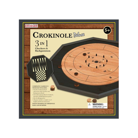 Crokinole 3 In 1 Deluxe Bl