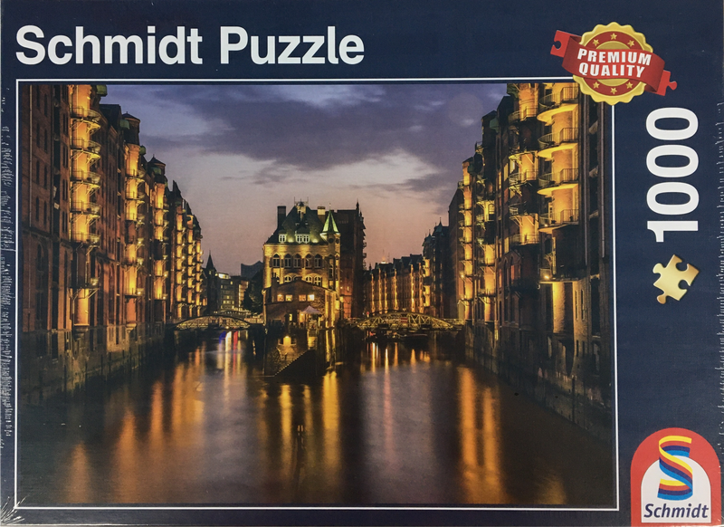 Schmidt Puzzle 1000 Hamburg Nightfall In Warehouse