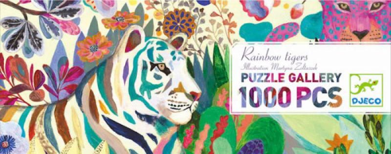 Puzzle Djeco Gallery Puzzle 1000 Piece Rainbow Tigers