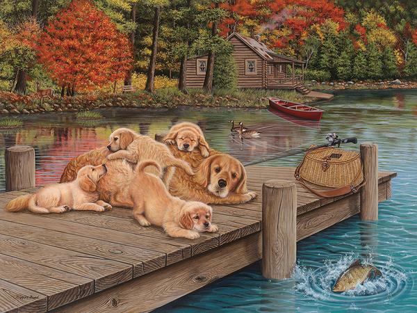 Cobble Hill Puzzle 275 Piece Lazy Day On The Dock