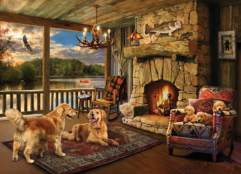 Cobble Hill Puzzle 1000 Piece Lakeside Cabin