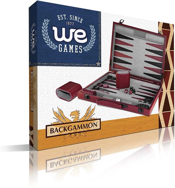 Backgammon 15" Burgundy W/Black WE20-4415