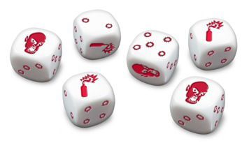 Clearance Zombicide Dice, White/Red