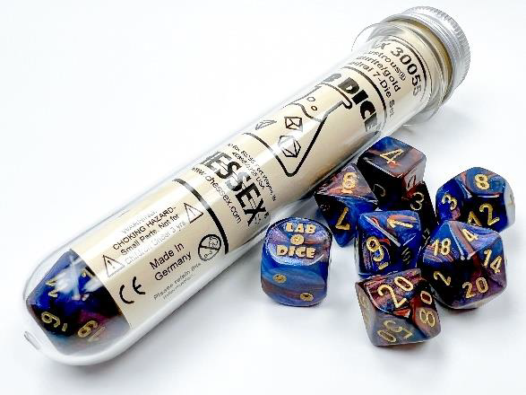 Chessex Polly Lustrous Azurite / Gold (Lab Release)