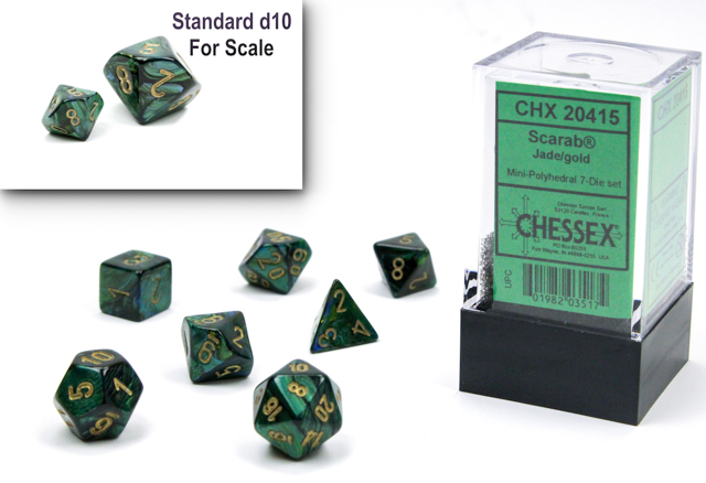 Chessex Poly Mini Scarab Jade/Gold