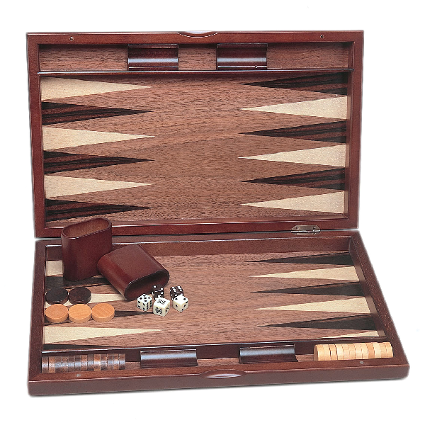 BACKGAMMON, 19" BEECHWOOD PINWHEEL CASE WE23-3619