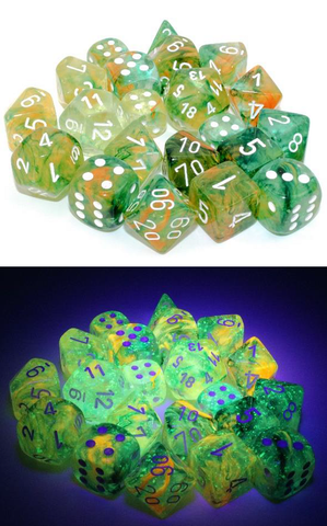 Chessex 12d6 Nebula Spring/White Luminary