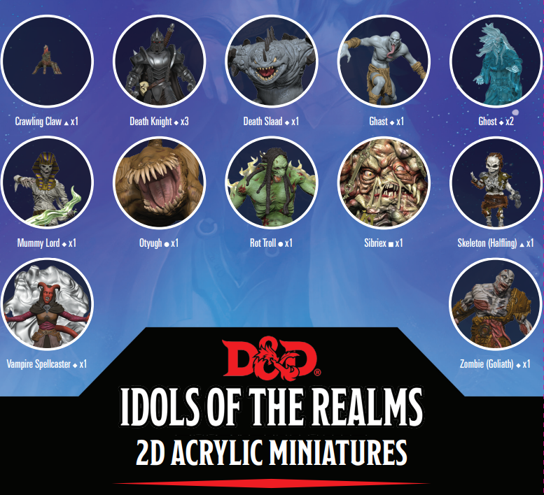 Wizkids D&D Minis Icons of the Realms 2D Boneyard Set 1