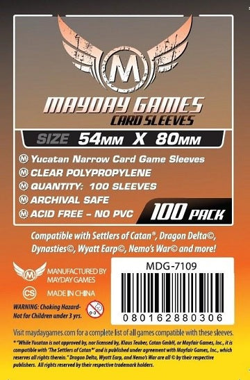 Mayday Sleeves: MDG-7109 Yucatan Narrow 54x80mm (100)