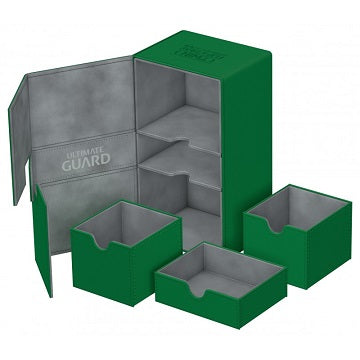 Ugd Deck Box Twin Flip N Tray 200+ Green