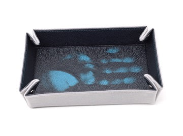 Die Hard Dice Folding Rectangle Tray Grey W/teal Stitch