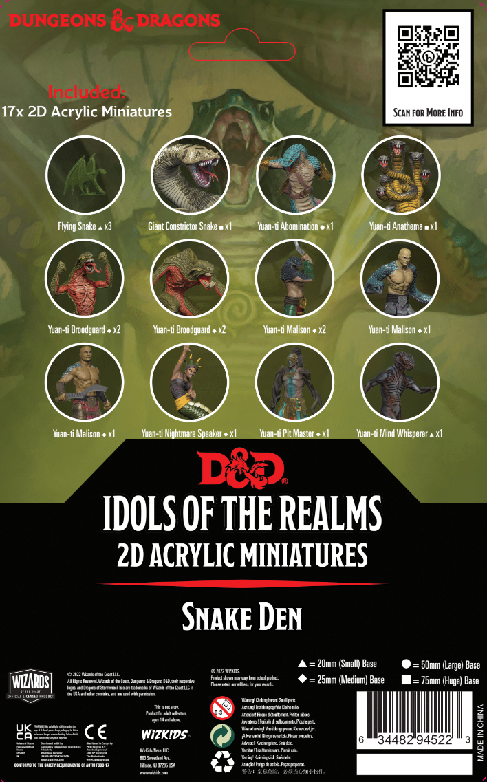 Wizkids D&D Idols of the Realms 2D Minis 94522 Scales and Tails Snake Den