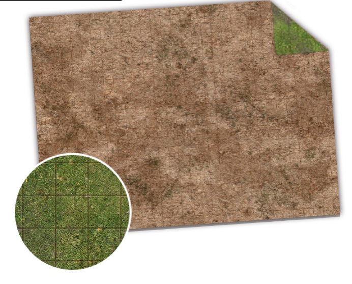 Monster Adventure Mat: 44" x 30" Broken Grassland/Desert Scrubland